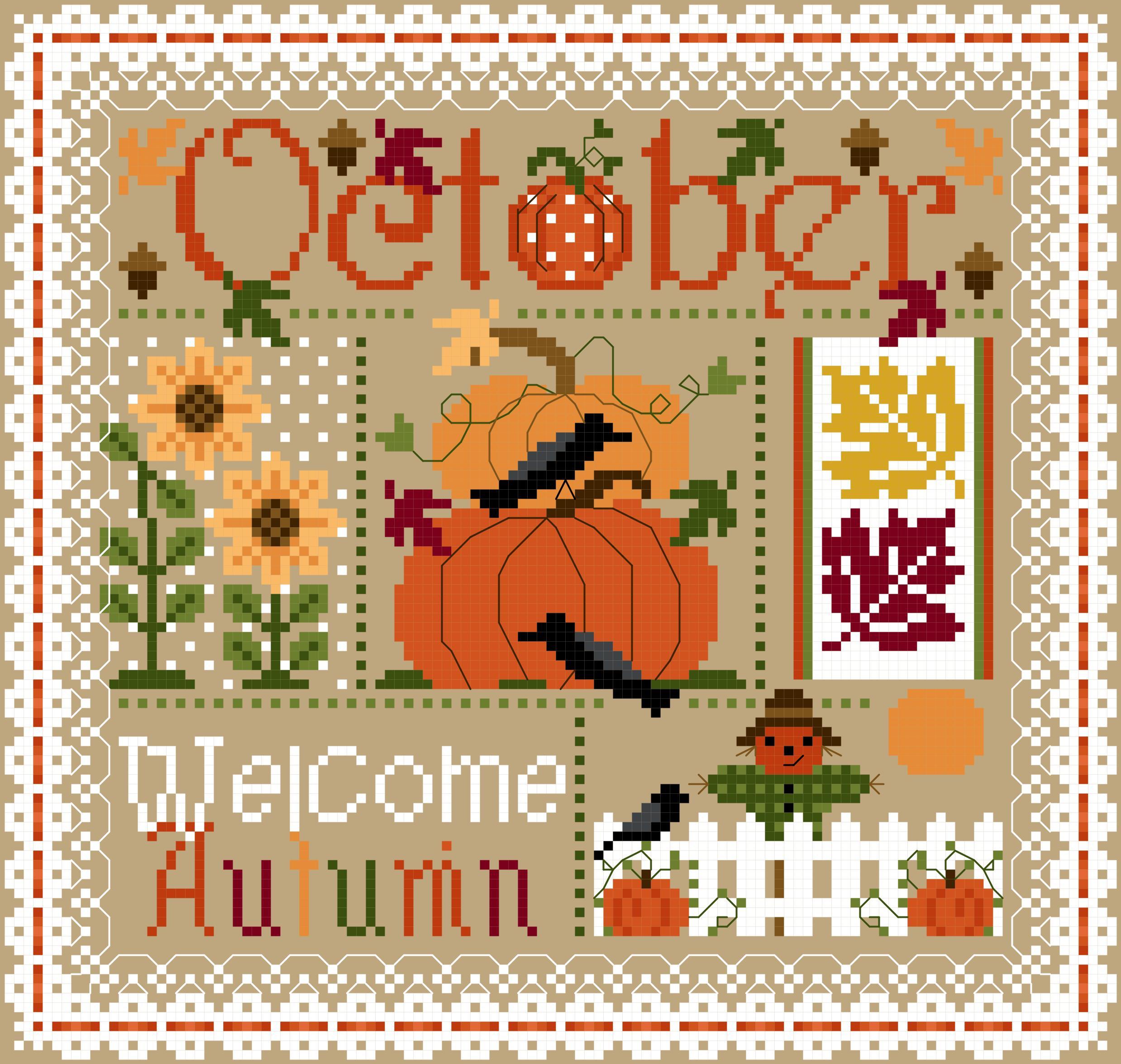 October Sampler - Cross Stitch Pattern