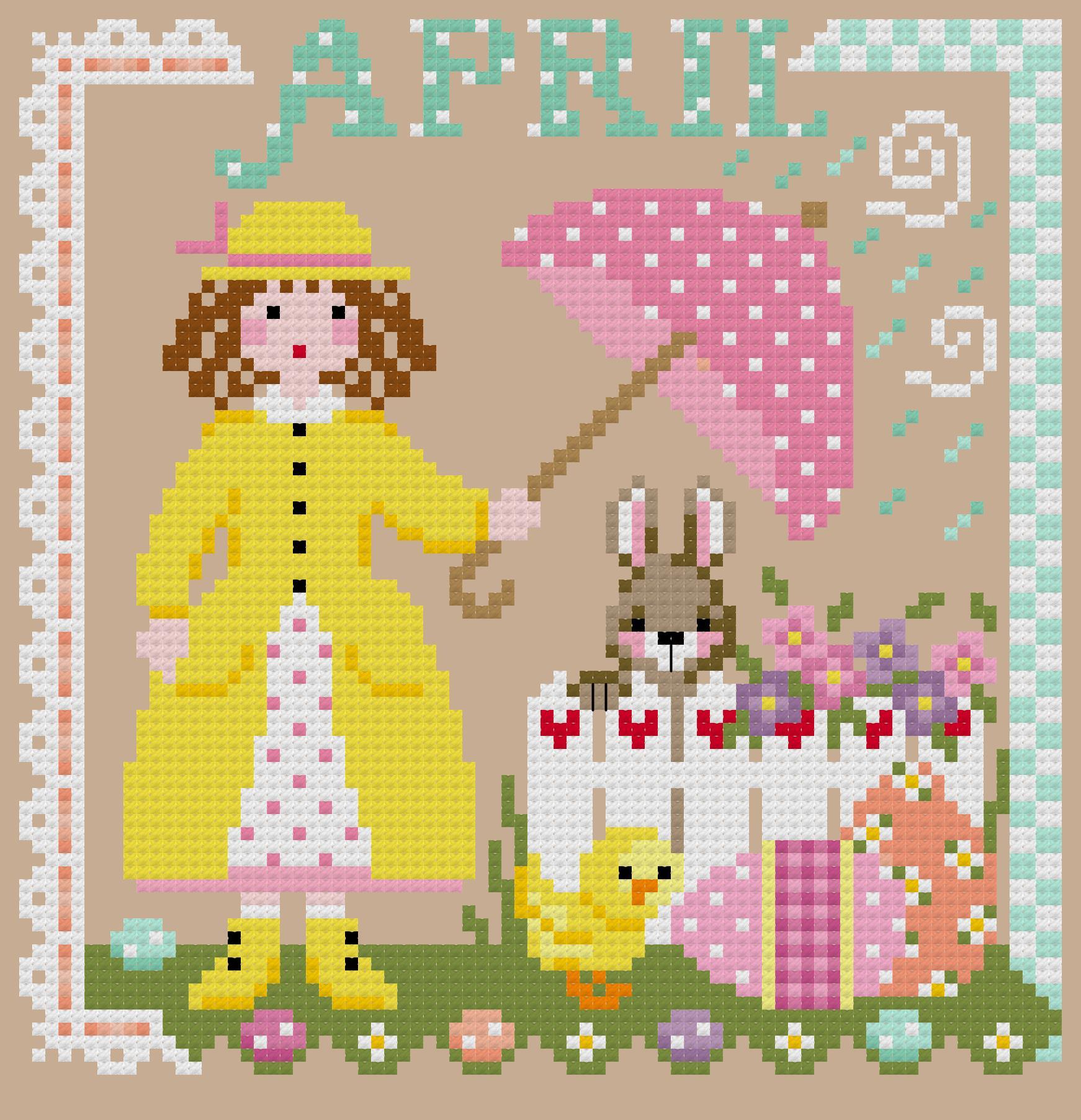 Miss April - Cross Stitch Pattern