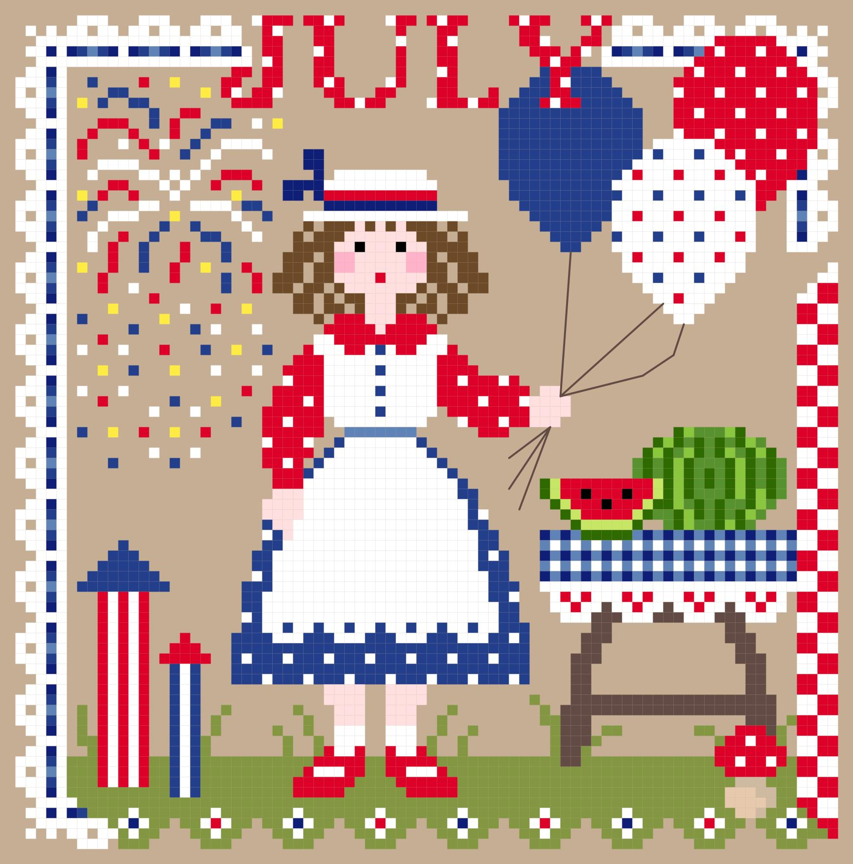 Miss July - Cross Stitch Pattern