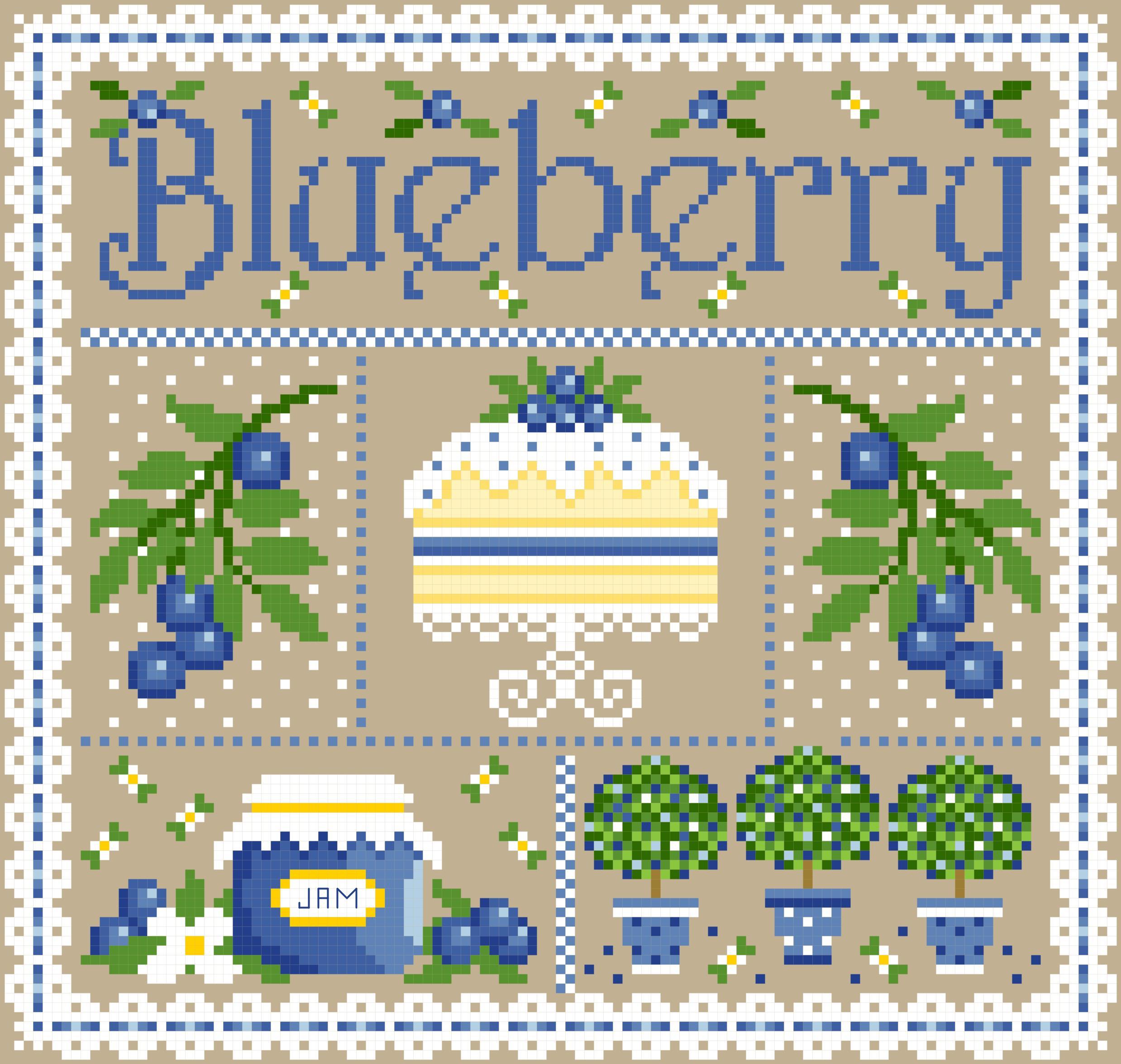 Blueberry Sampler - Cross Stitch Pattern