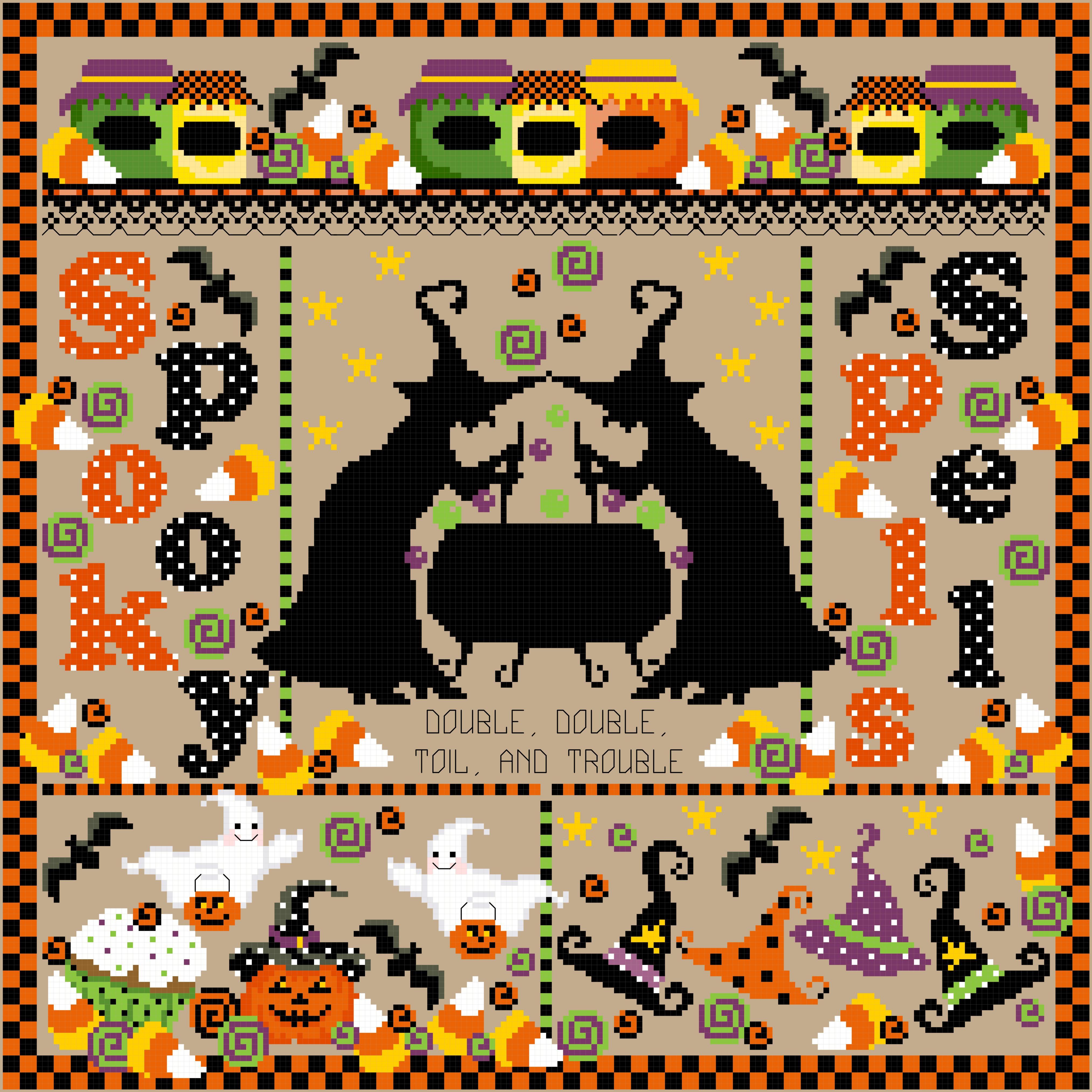 Spooky Spells - Halloween Cross Stitch Pattern
