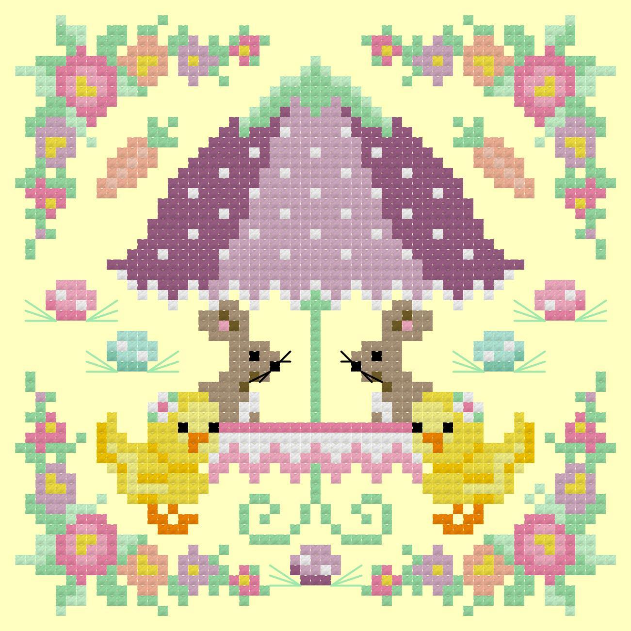 Bunny Trail Gathering - Cross Stitch Pattern