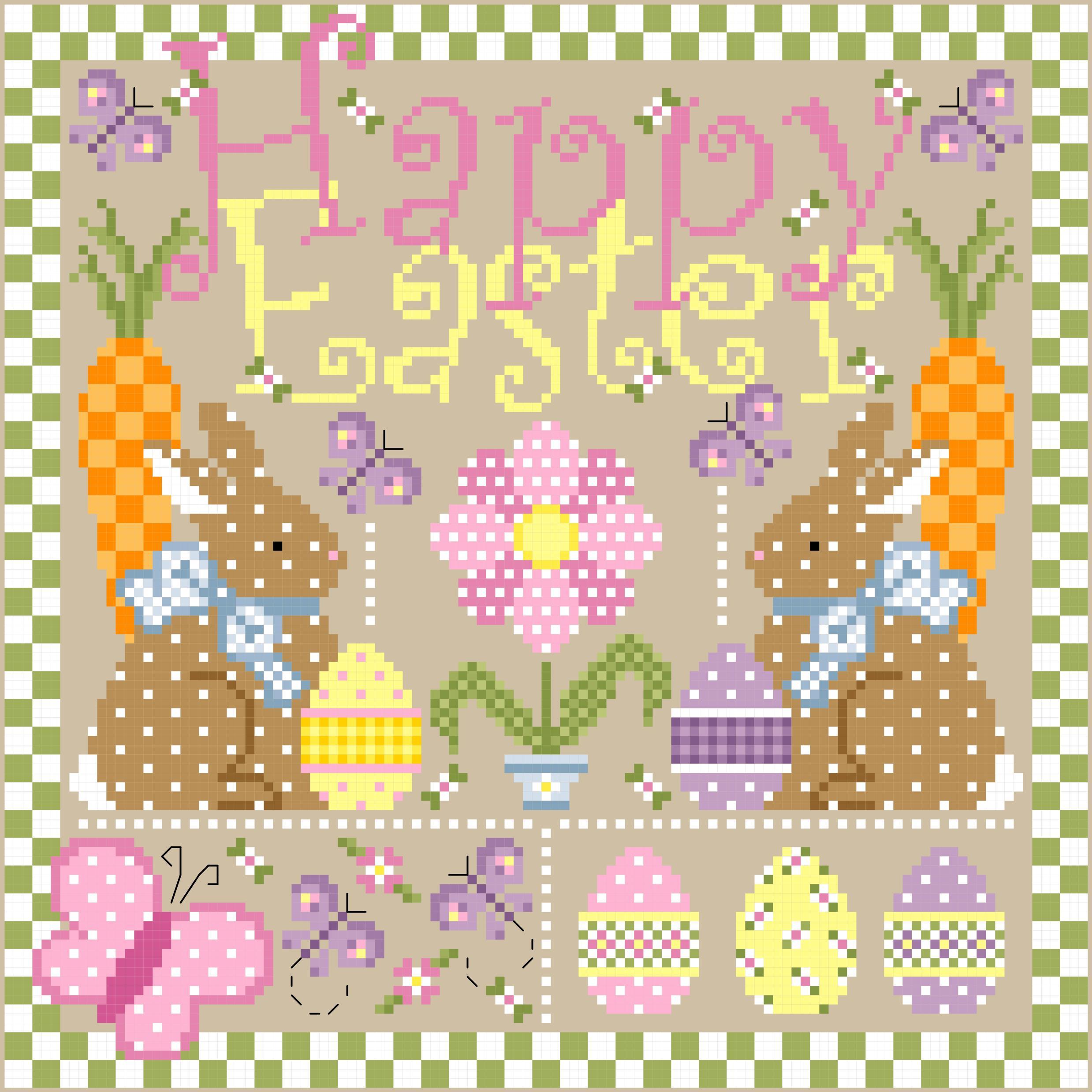 Happy Easter - Cross Stitch Pattern