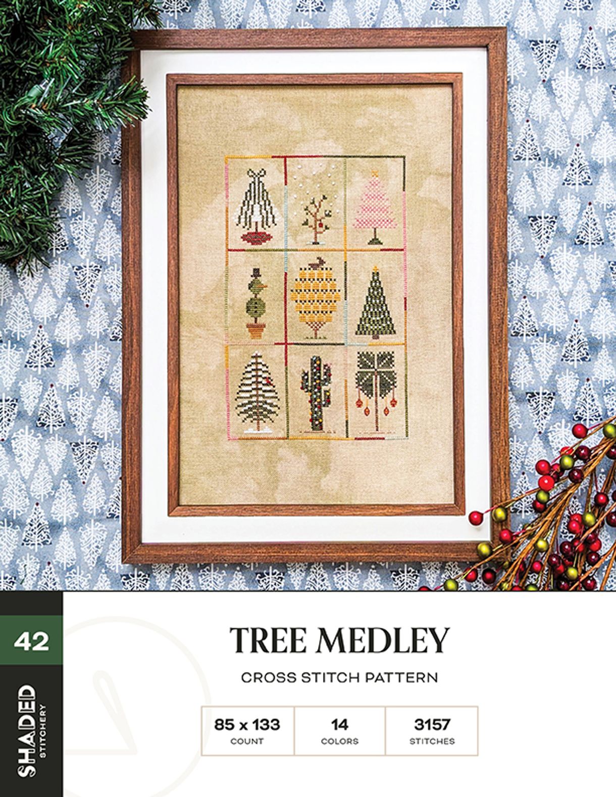 Tree Medley - Christmas Cross Stitch Pattern