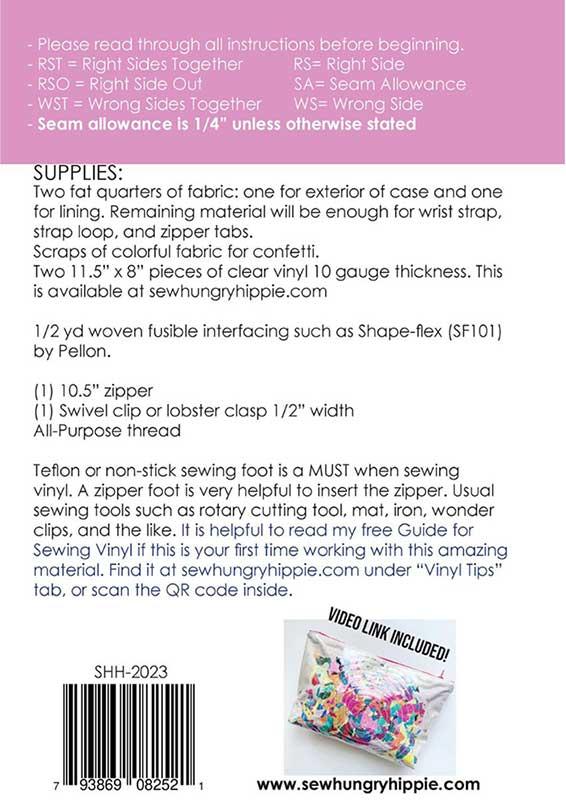 Confetti Case - Sewing Pattern