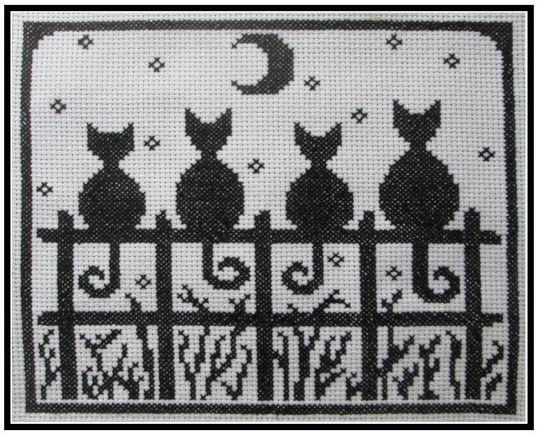 Moon Gazing - Halloween Cross Stitch Pattern
