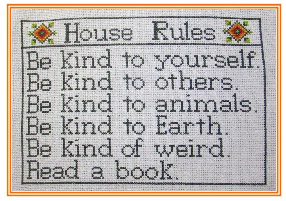 House Rules - Cross Stitch Pattern