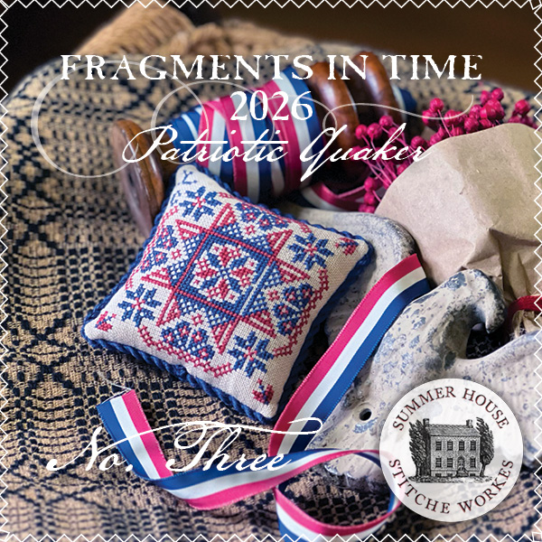 Fragments in Time 2026 #3 - Patriotic Cross Stitch Pattern, zoomed in. Select this picture to zoom back out.