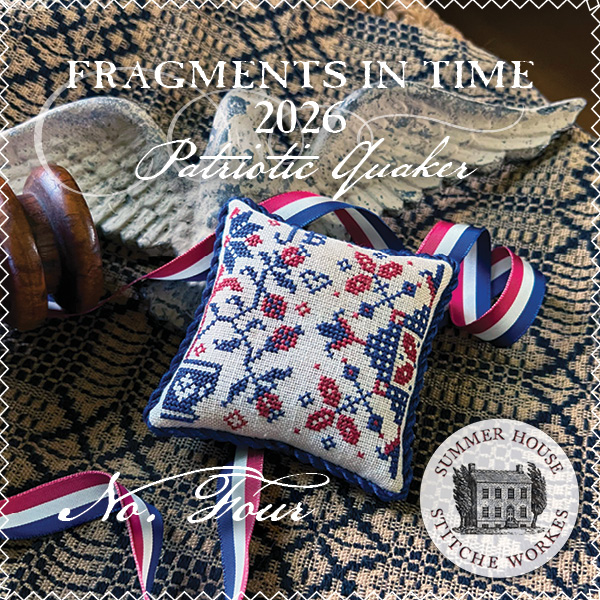 Fragments in Time 2026 #4 - Patriotic Cross Stitch Pattern, zoomed in. Select this picture to zoom back out.