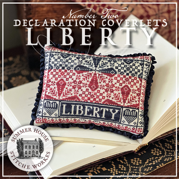 Declaration Coverlets Liberty Patriotic Cross Stitch Pattern, zoomed in. Select this picture to zoom back out.