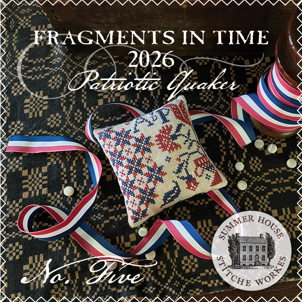 Fragments in Time 2026 #5 - Patriotic Cross Stitch Pattern, zoomed in. Select this picture to zoom back out.