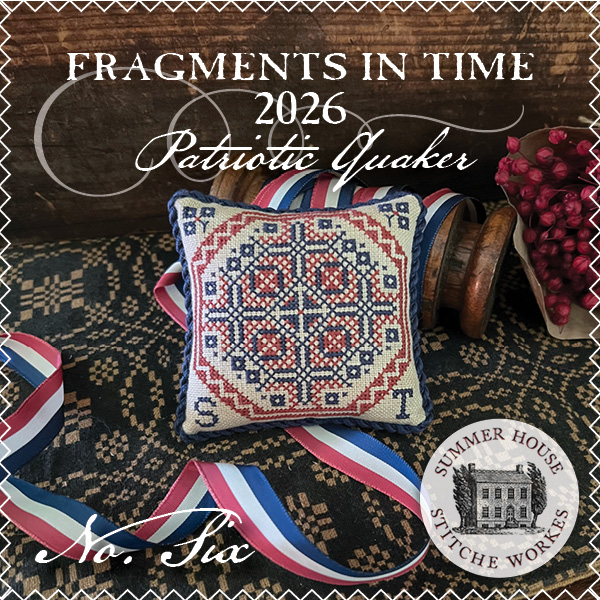 Fragments in Time 2026 #6 - Patriotic Cross Stitch Pattern, zoomed in. Select this picture to zoom back out.