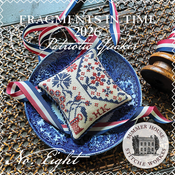 Fragments in Time 2026 #8 - Patriotic Cross Stitch Pattern, zoomed in. Select this picture to zoom back out.