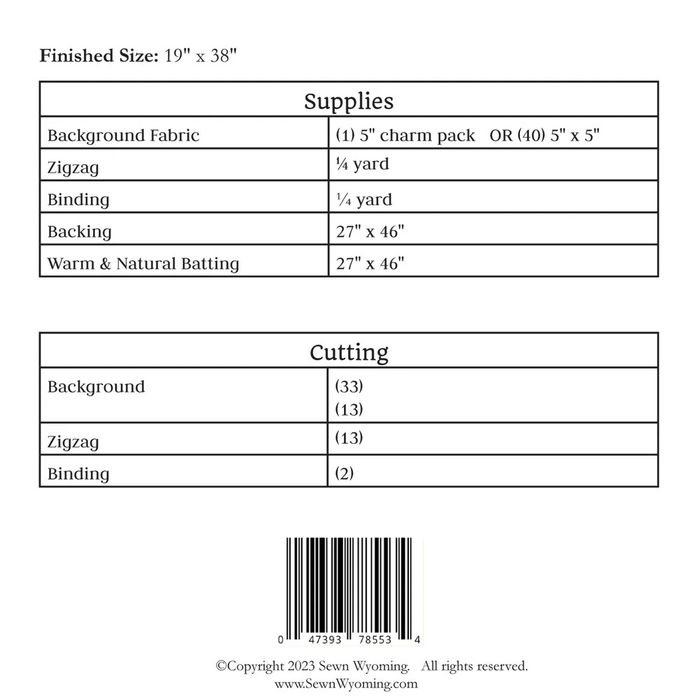 Urban Hospitality Table Runner - Quilt Pattern