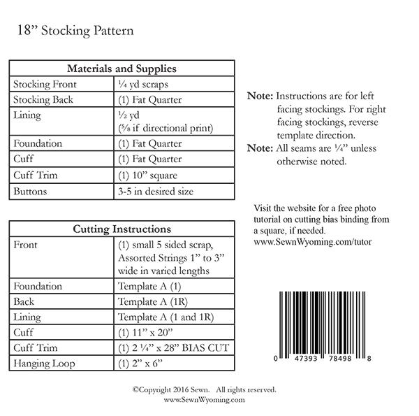 Piece and Goodwill Stocking - Sewing Pattern