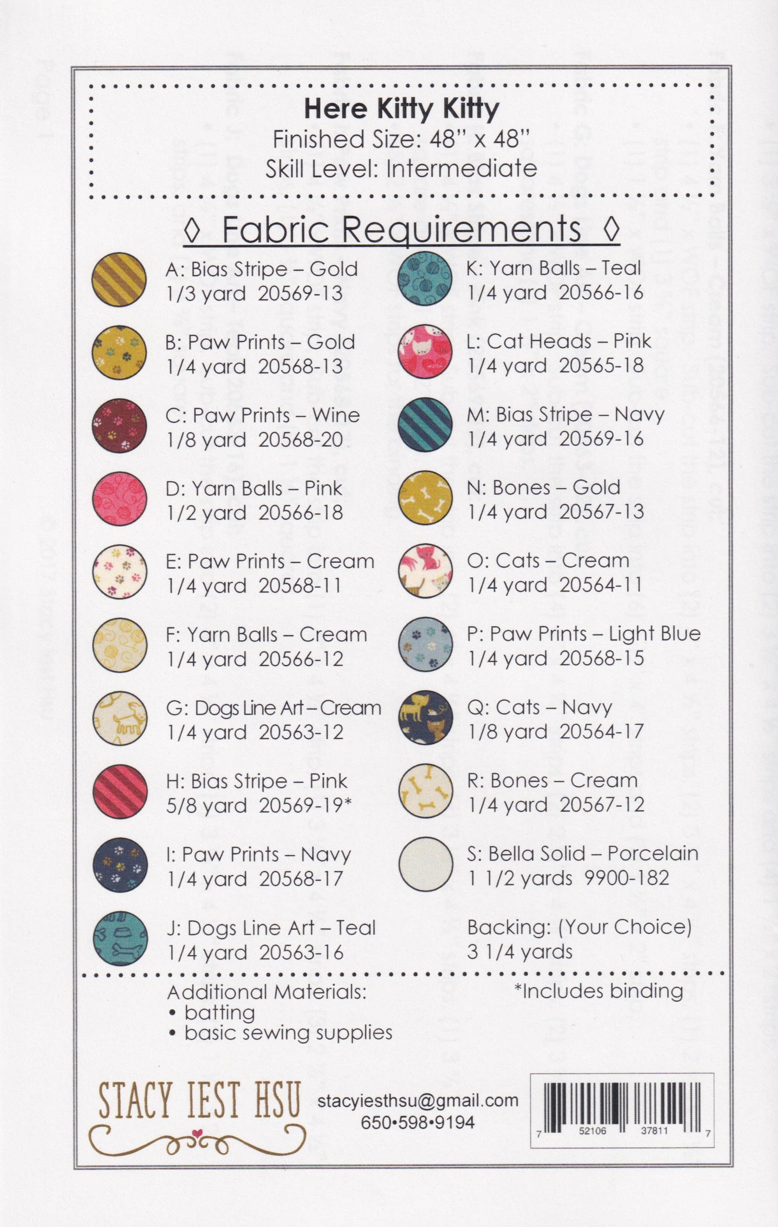 Here Kitty Kitty - Quilt Pattern