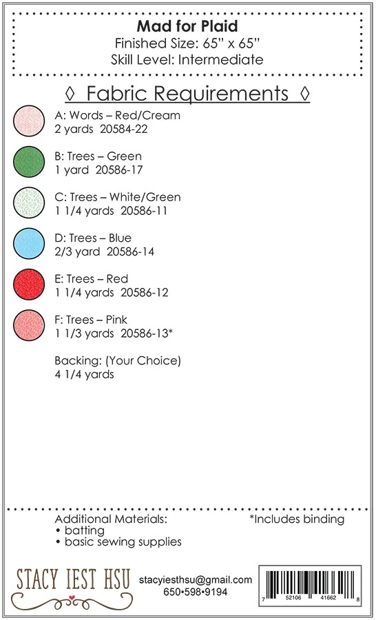 Mad For Plaid - Quilt Pattern