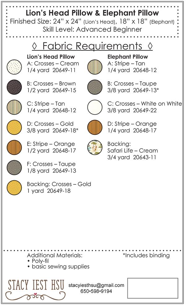 Safari Life Pillow - Quilt Pattern
