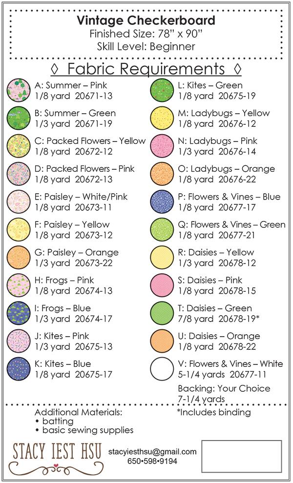 Vintage Checkerboard - Quilt Pattern