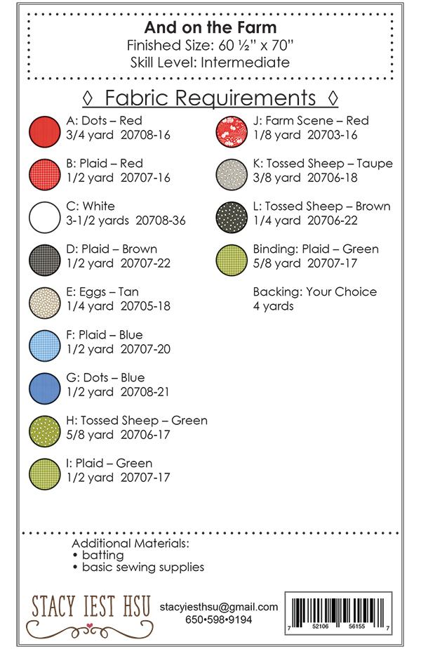 And On The Farm - Quilt Pattern