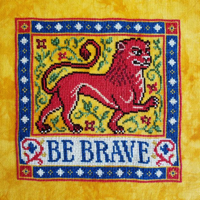 Be Brave - Cross Stitch Pattern, zoomed in. Select this picture to zoom back out.