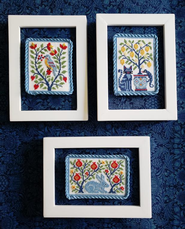 Mediterranean Garden Friends - Cross Stitch Pattern, zoomed in. Select this picture to zoom back out.