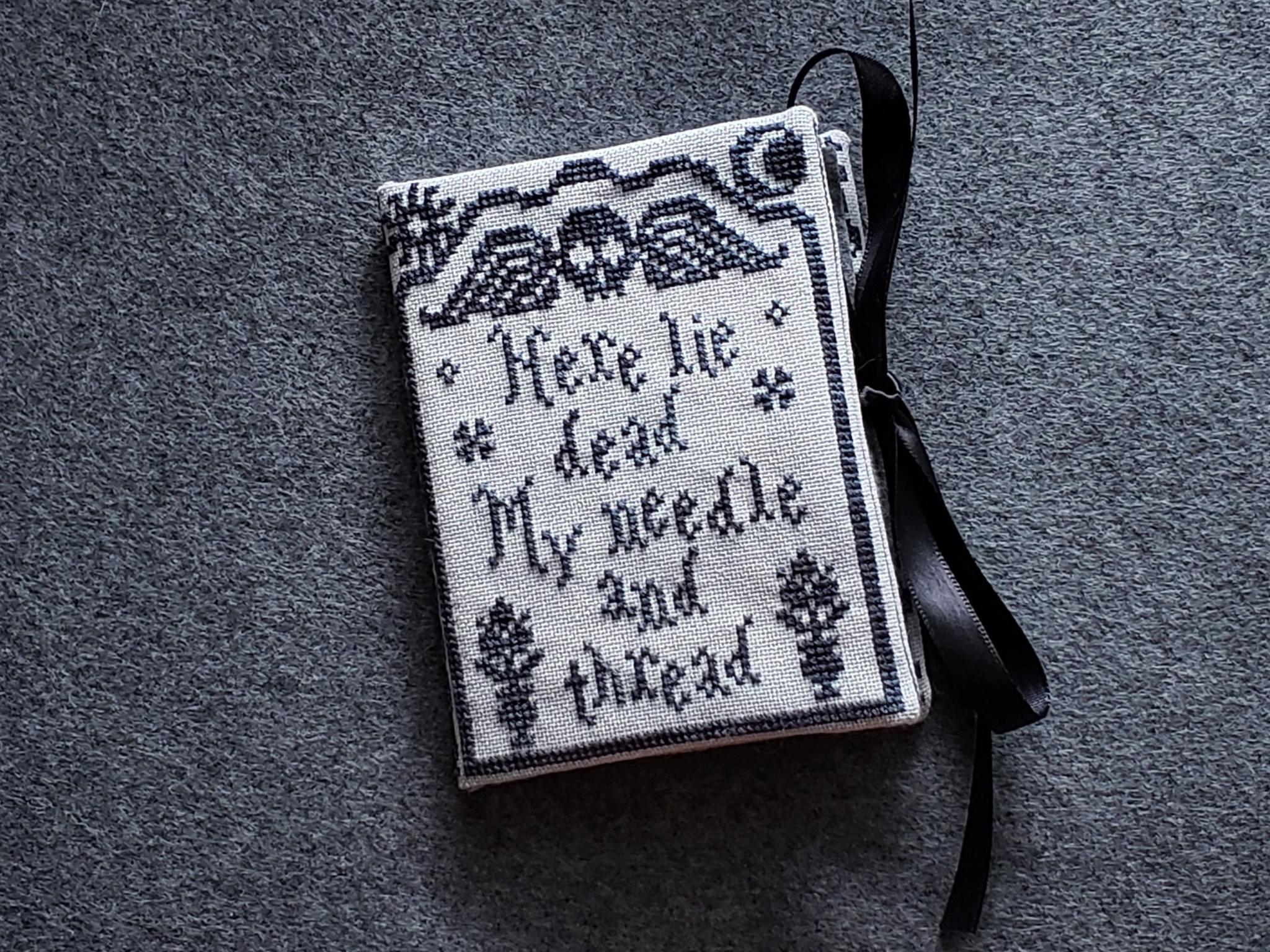 Tombstone Notebook - Halloween Cross Stitch Pattern, zoomed in. Select this picture to zoom back out.