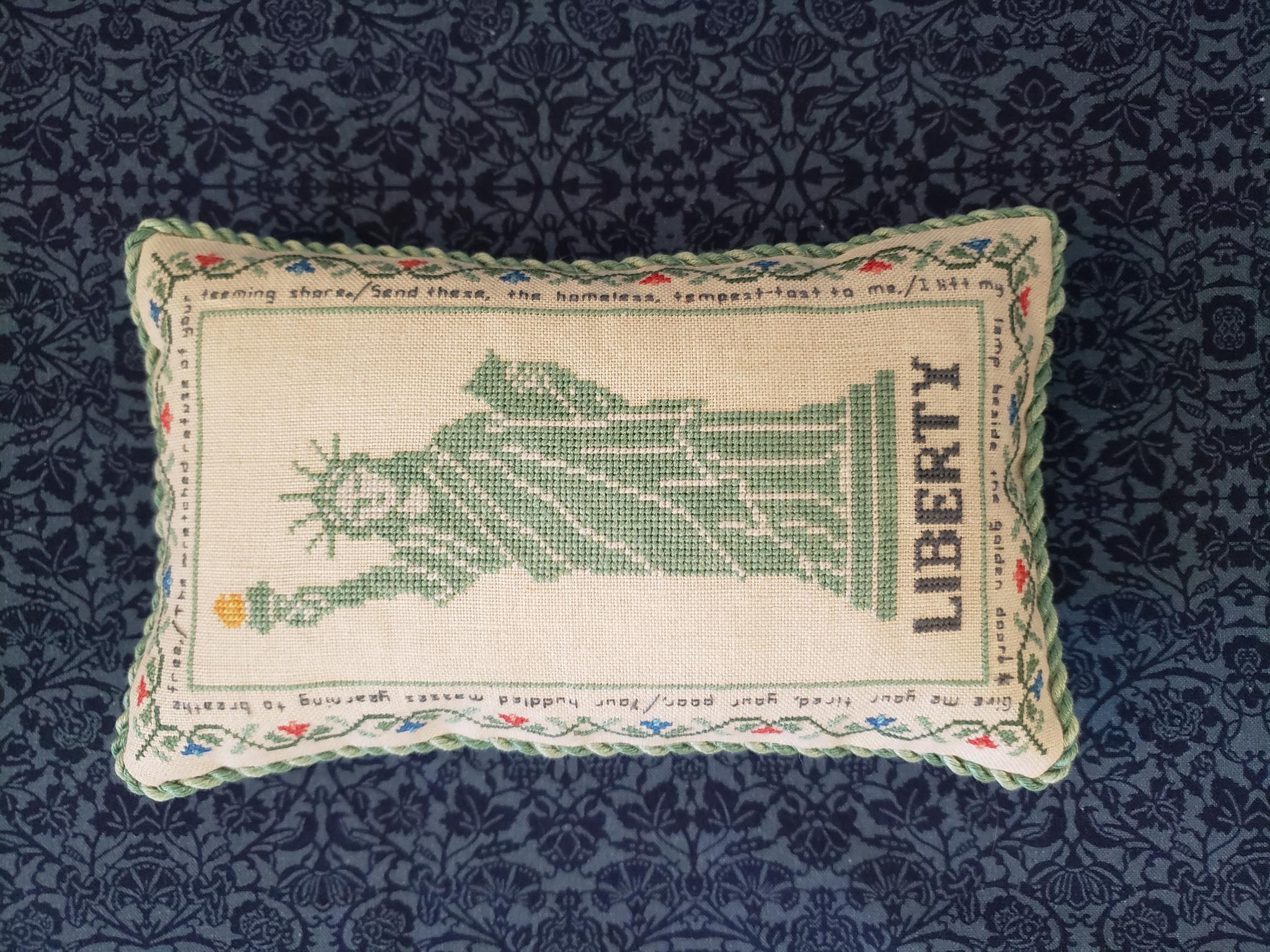 Little Liberty Sampler - Patriotic Cross Stitch Pattern, zoomed in. Select this picture to zoom back out.