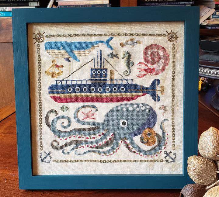 Five-Fathom Fantasy - Cross Stitch Pattern, zoomed in. Select this picture to zoom back out.
