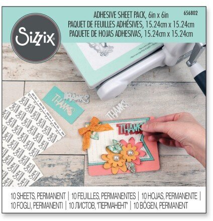 Sizzix Adhesive Sheet Pack - 6x6 Permanent 10 Sheets