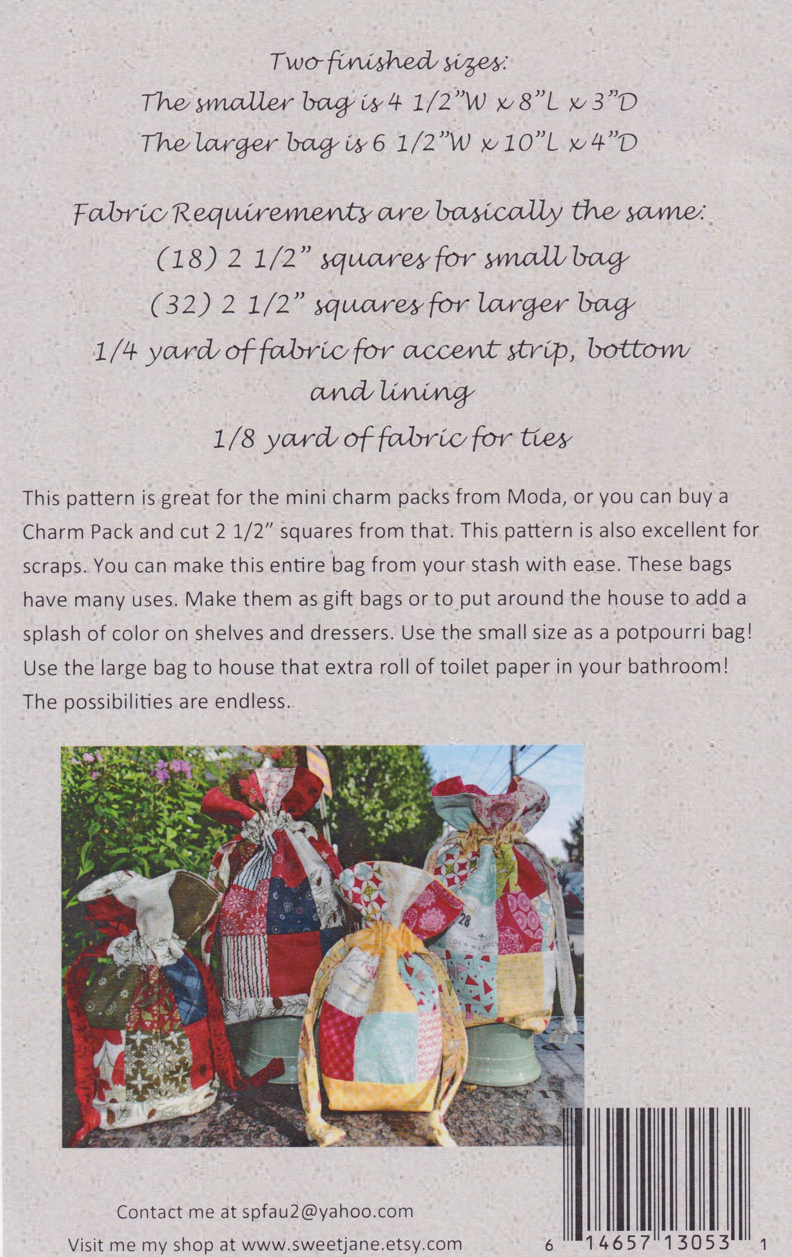 Mini Charm Drawstring Bag - Sewing Pattern