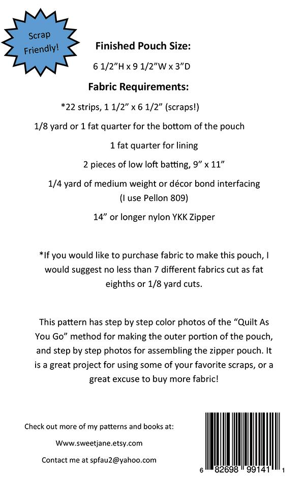 Stasia Quilt As You Go Pouch - Sewing Pattern