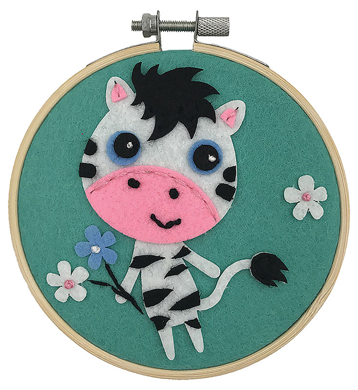 Stitchin Kidz Felt Hoop Zebra