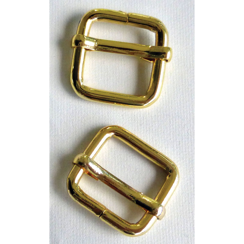 5/8" Brass Slide Buckles/Pk 2, zoomed in. Select this picture to zoom back out.