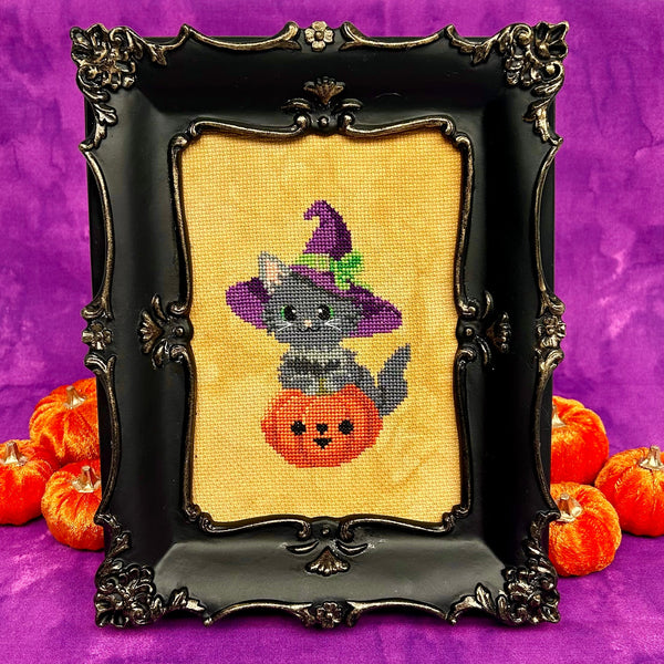 Blair, The Witchy Kitty - Halloween Cross Stitch Pattern
