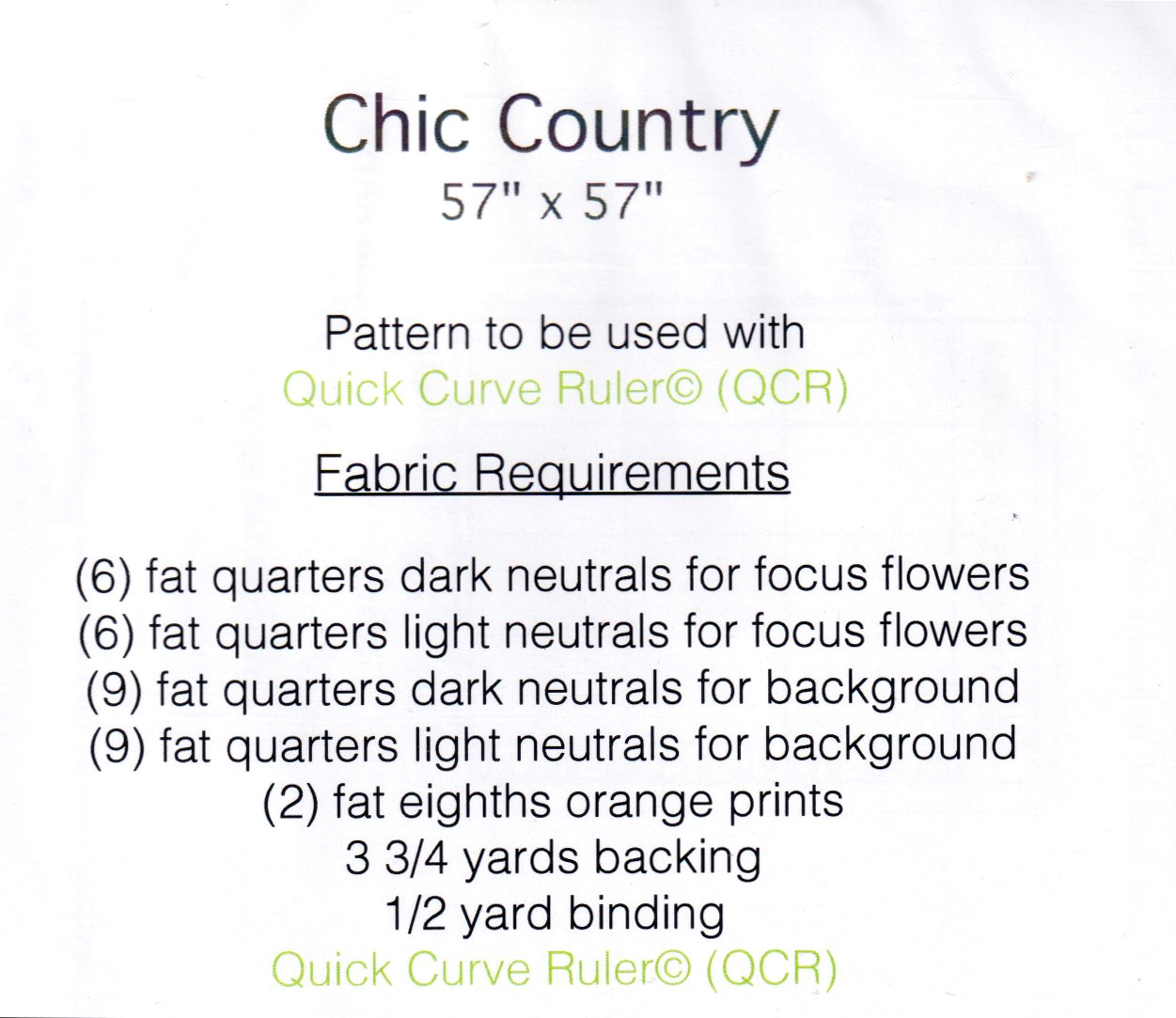 Chic Country - Quilt Pattern