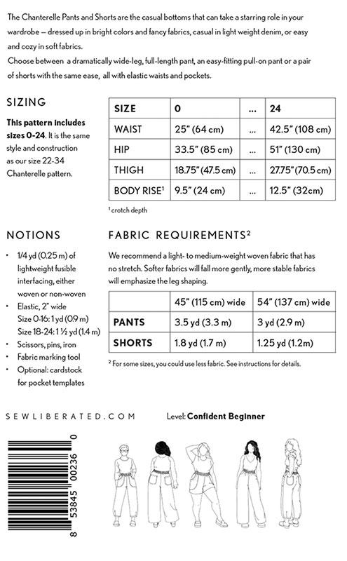 Chanterelle Pants Sizes 0-24 - Sewing Pattern
