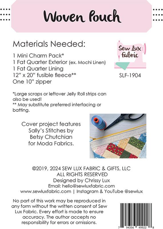 Woven Patchwork Pouch - Quilt Pattern
