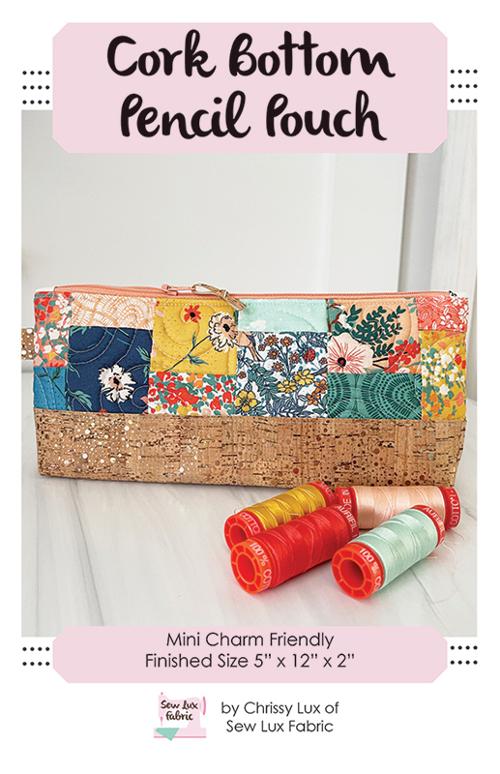 Cork Bottom Pouch - Quilt Pattern, zoomed in. Select this picture to zoom back out.