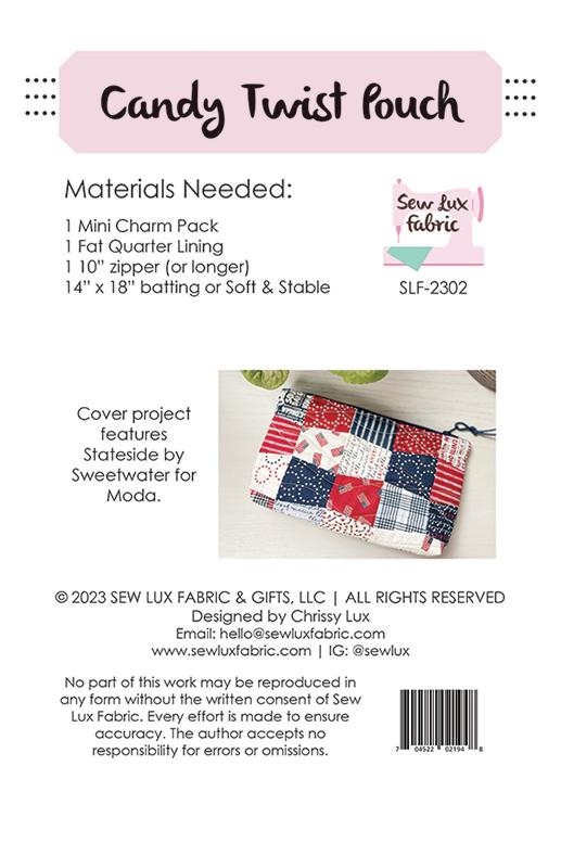 Candy Twist Pouch - Sewing Pattern