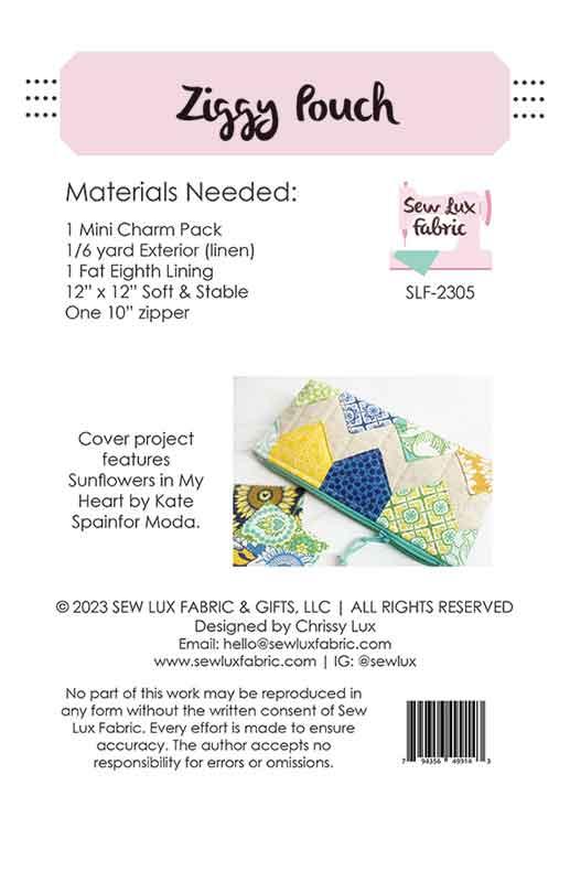 Ziggy Pouch - Sewing Pattern
