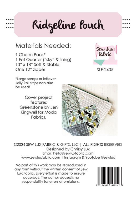 Ridgeline Pouch - Quilt Pattern