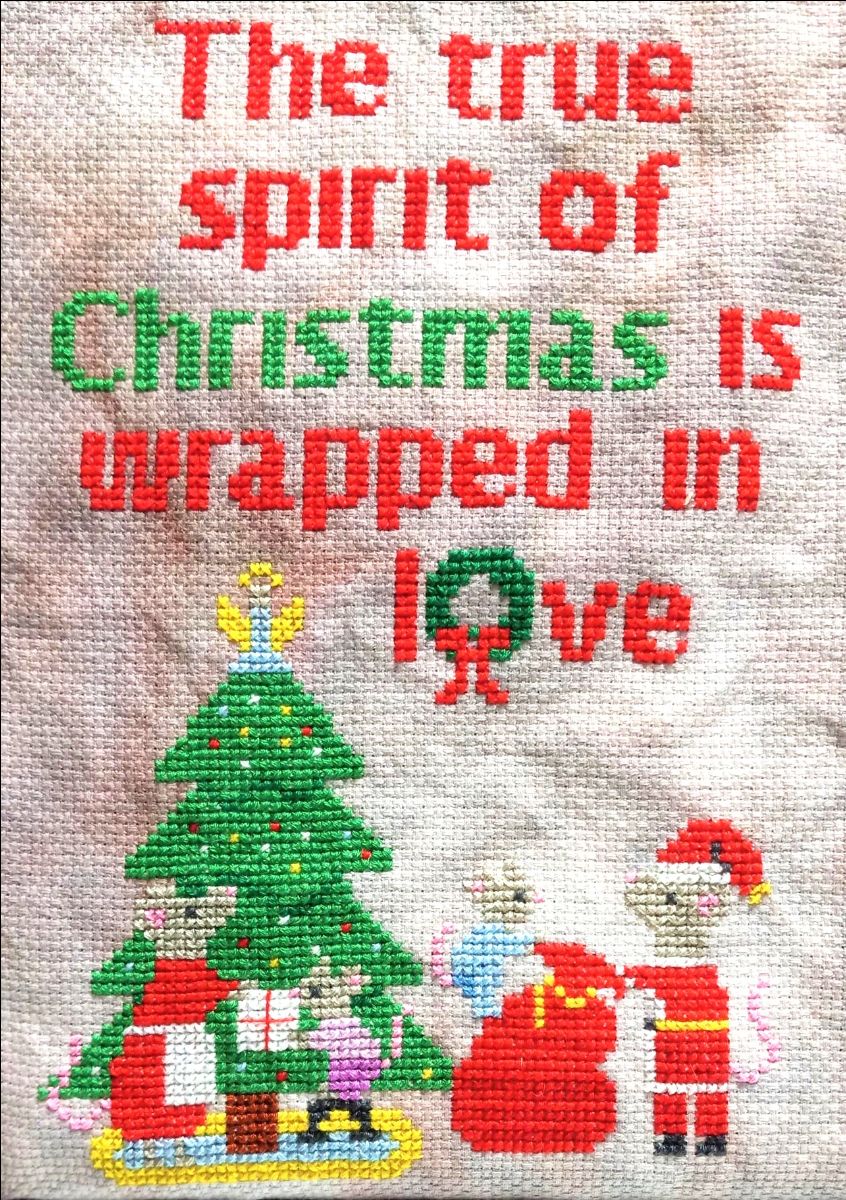 The Spirit of Christmas - Cross Stitch Pattern, zoomed in. Select this picture to zoom back out.