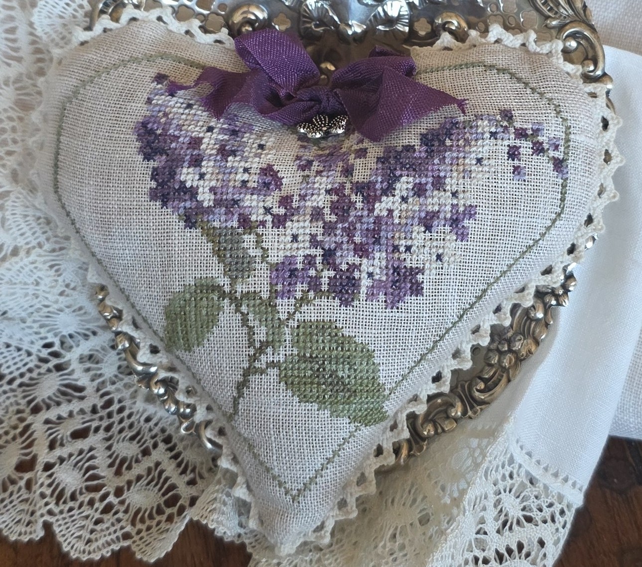 Lilac Heart - Cross Stitch Kit