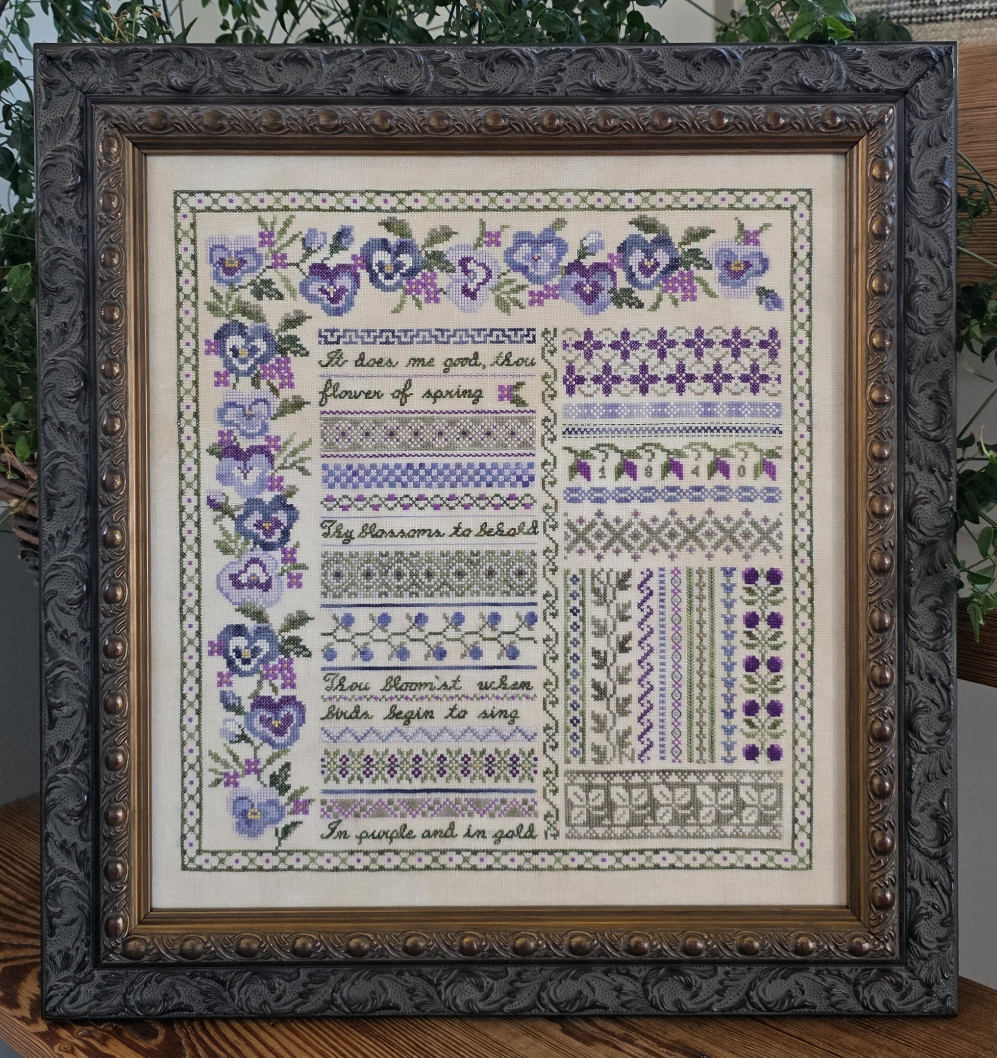 Pansy Garden Sampler - Cross Stitch Pattern