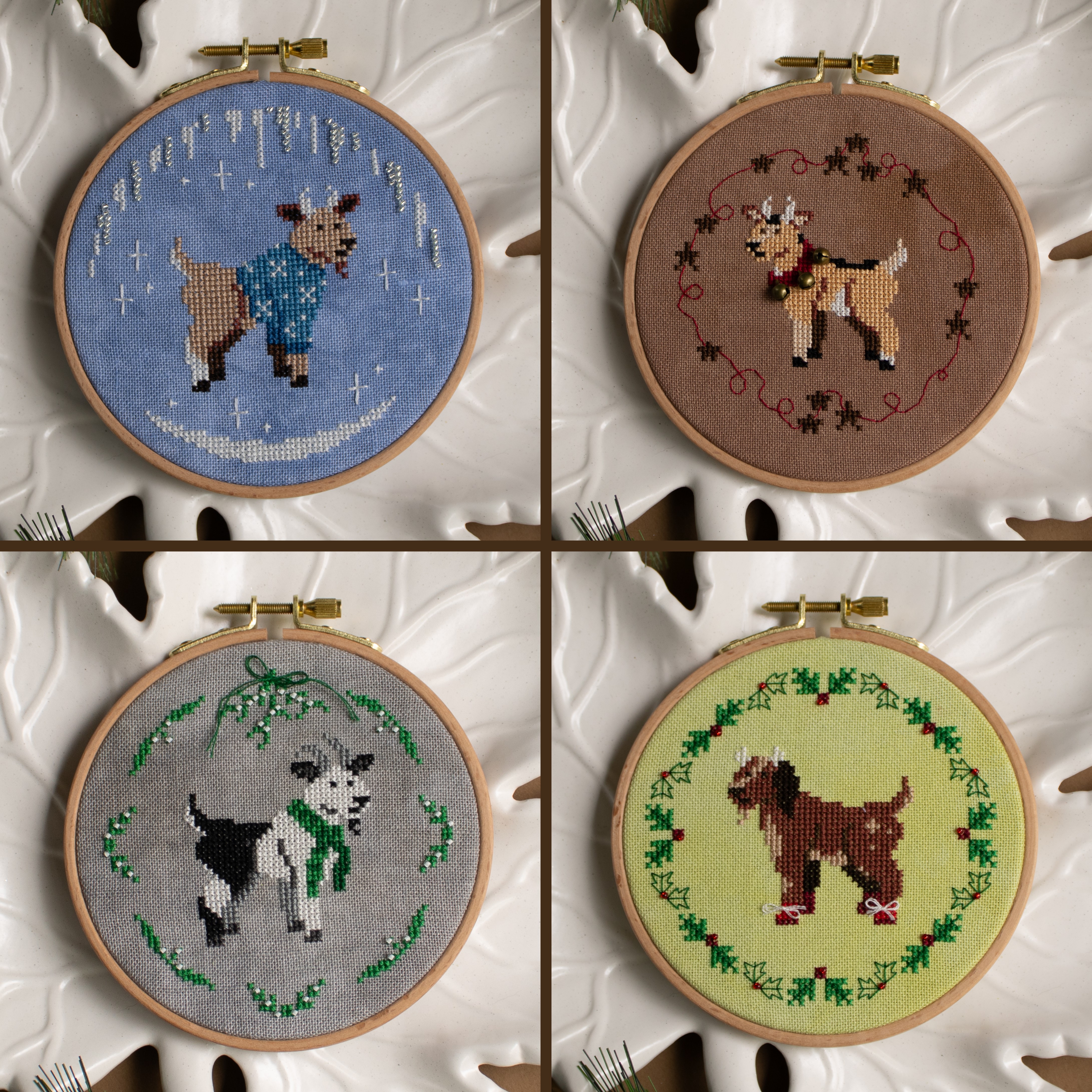 Yuletide Goats - Christmas Cross Stitch Pattern