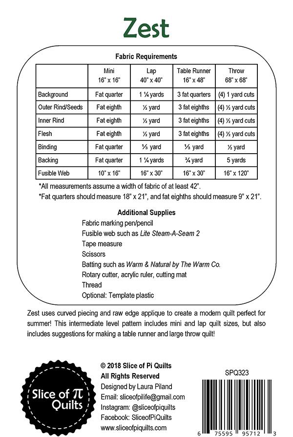Zest - Quilt Pattern