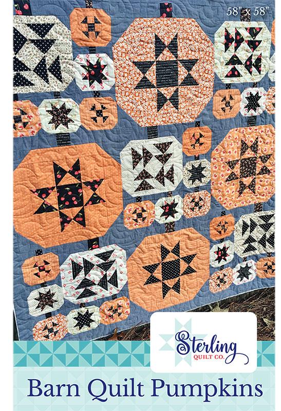 Barn Quilt Pumpkins - Halloween Quilt Pattern, zoomed in. Select this picture to zoom back out.