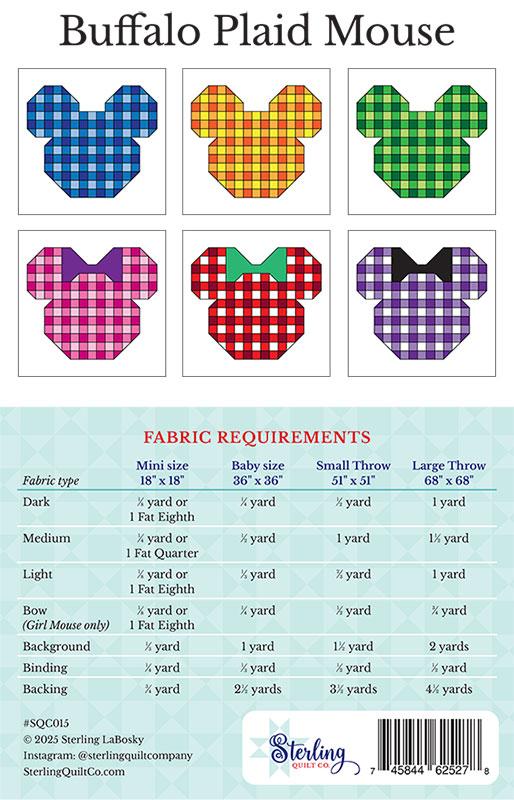 Buffalo Plaid Mouse - Quilt Pattern, different perspective #1, zoomed in. Select this picture to zoom back out.