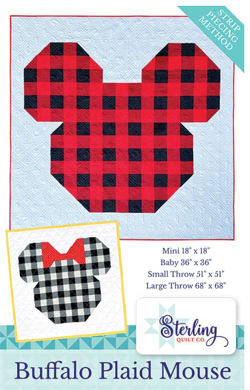 Buffalo Plaid Mouse - Quilt Pattern, zoomed in. Select this picture to zoom back out.